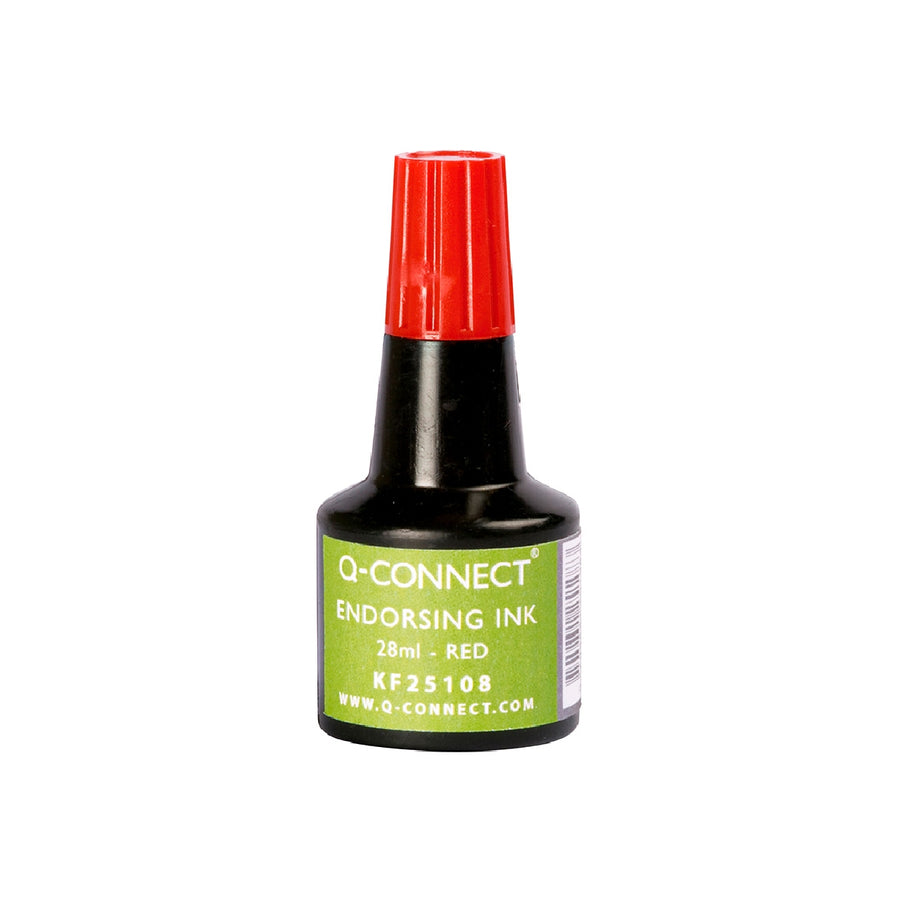 Q-CONNECT - Tinta Tampon Q-Connect Rojo Bote 28 ML