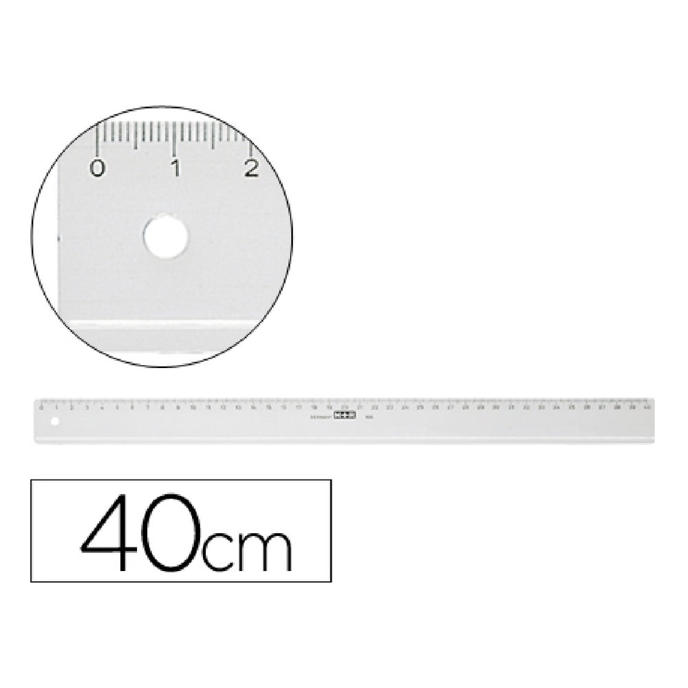 MOR - Regla M+R 40 cm Plastico Transparente