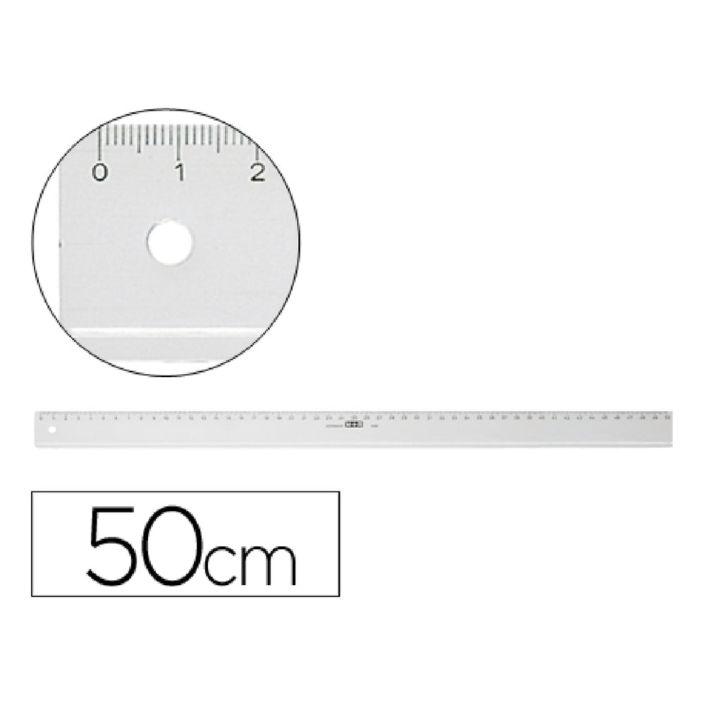 MOR - Regla M+R 50 cm Plastico Transparente