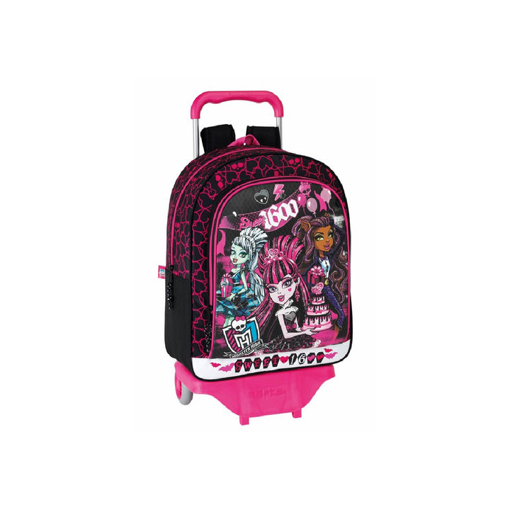  - Cartera Escolar Monster High Dracula 1600 Mochila Grande Con Trolley 33x42x15 cm