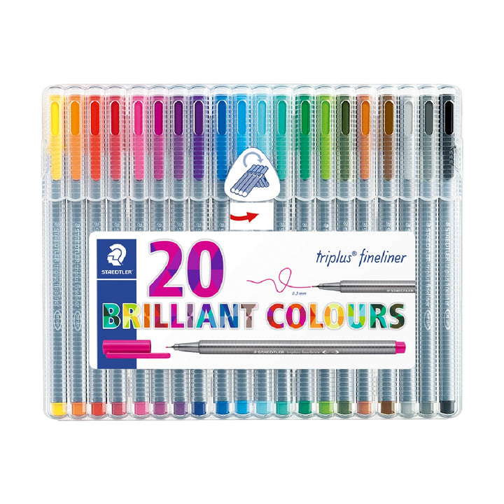 STAEDTLER - Rotulador Staedtler Triplus Fineliner 334 Estuche de 20 Unidades Colores Surtidos