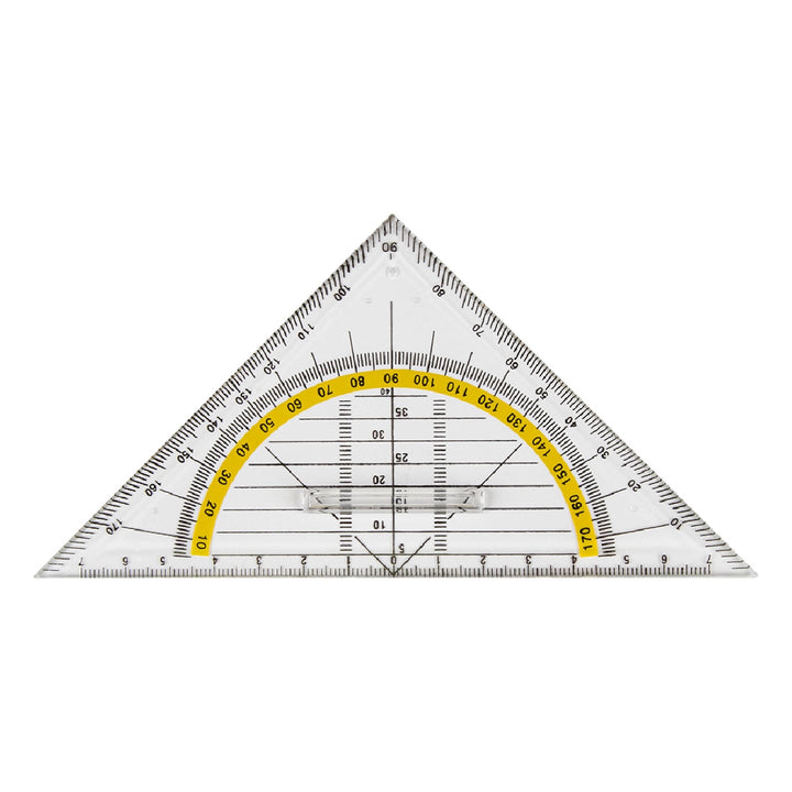 LIDERPAPEL - Escuadra Liderpapel Geometria 16 cm Plastico Cristal Con Pestana de Sujeccion