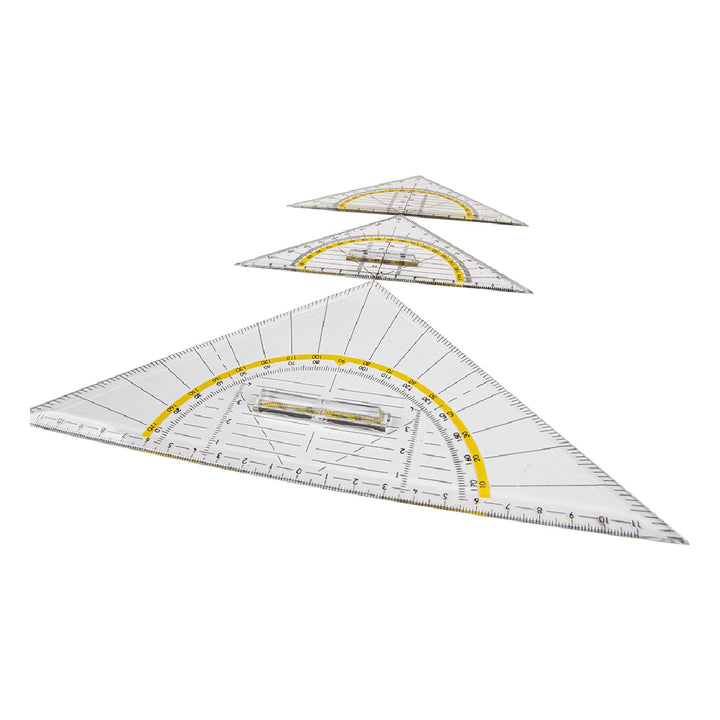 LIDERPAPEL - Escuadra Liderpapel Geometria 16 cm Plastico Cristal Con Pestana de Sujeccion