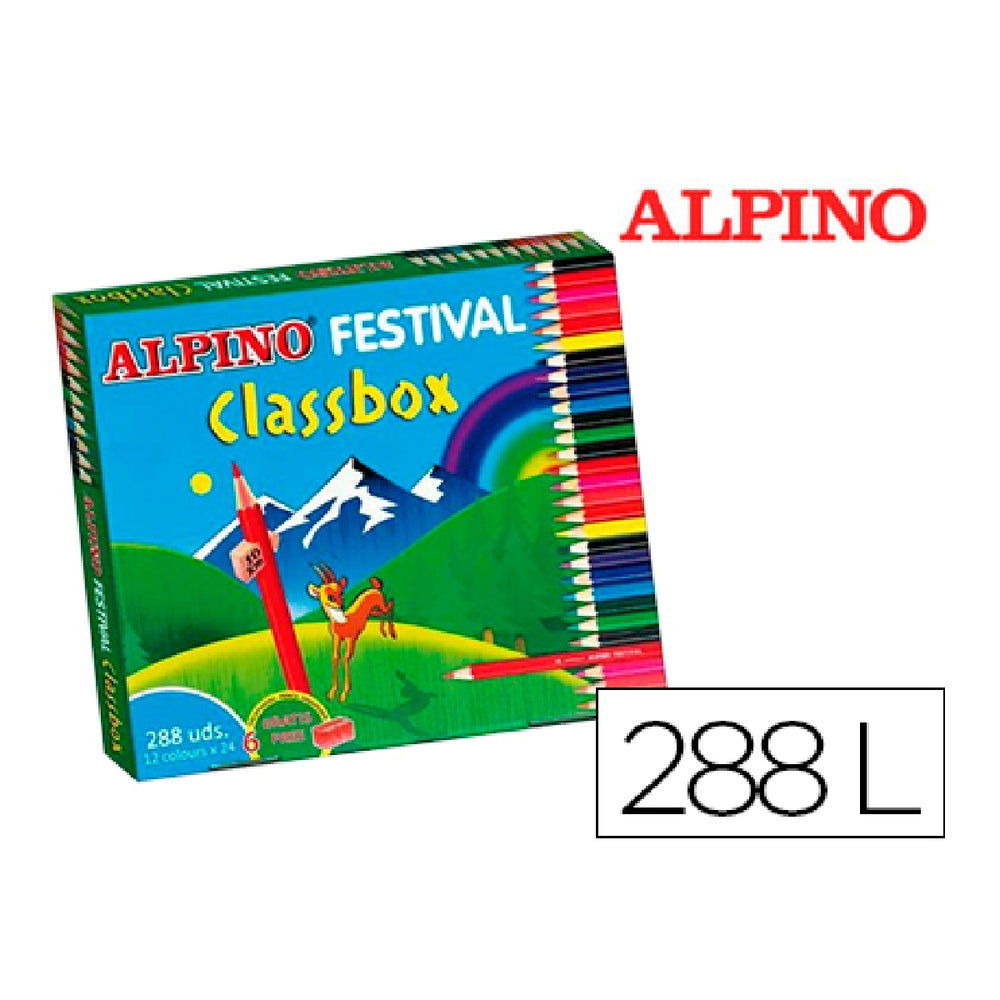 ALPINO - Lapices de Colores Alpino Festival Classbox Caja de 288 Unidades 12 Colores Surtidos