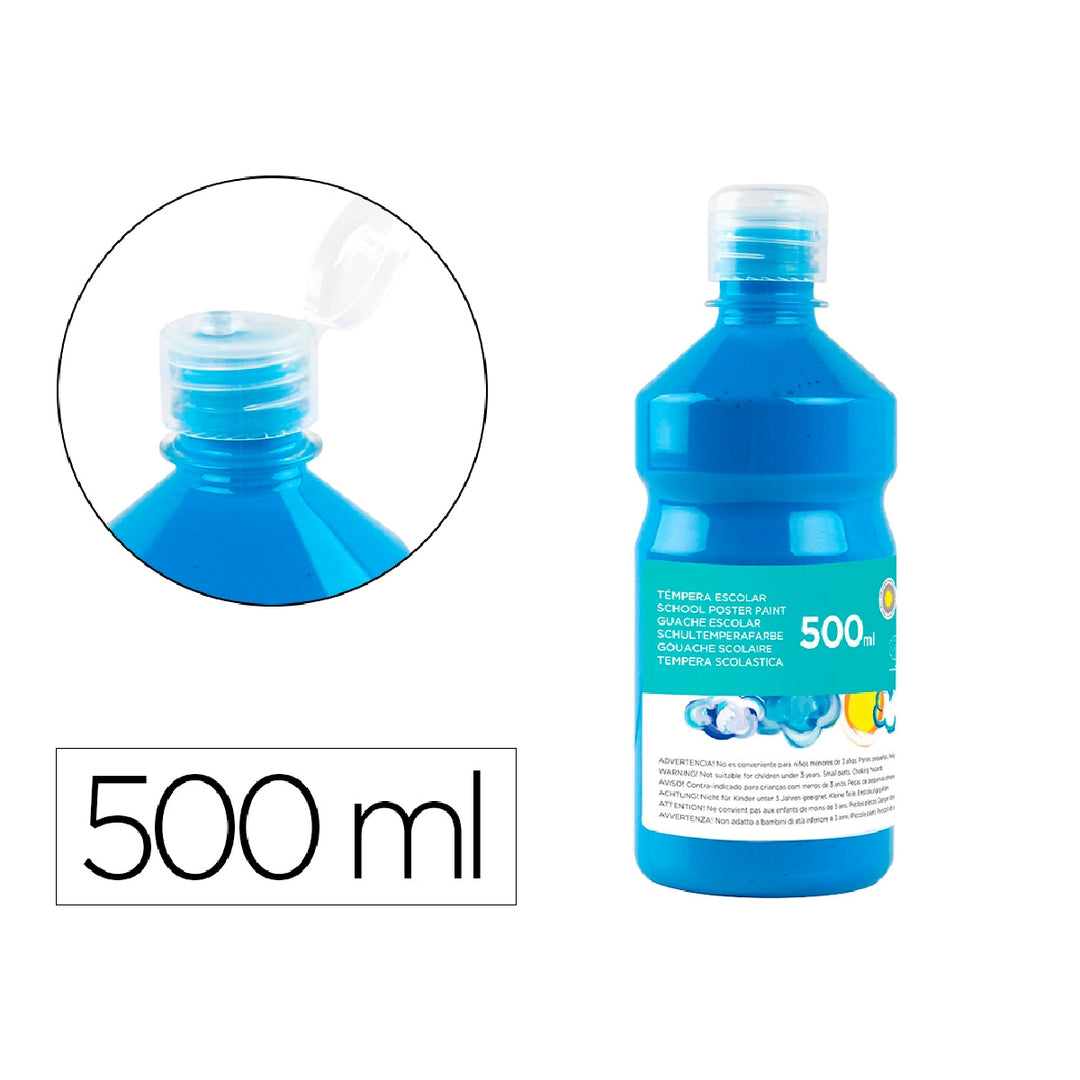 LIDERPAPEL - Tempera Liquida Liderpapel Escolar 500 ML Azul