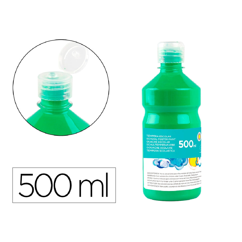 LIDERPAPEL - Tempera Liquida Liderpapel Escolar 500 ML Verde