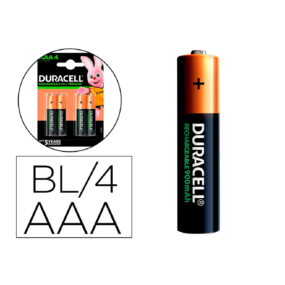 DURACELL - Pila Duracell Recargable Staycharged Aaa 900 Mah Blister de 4 Unidades