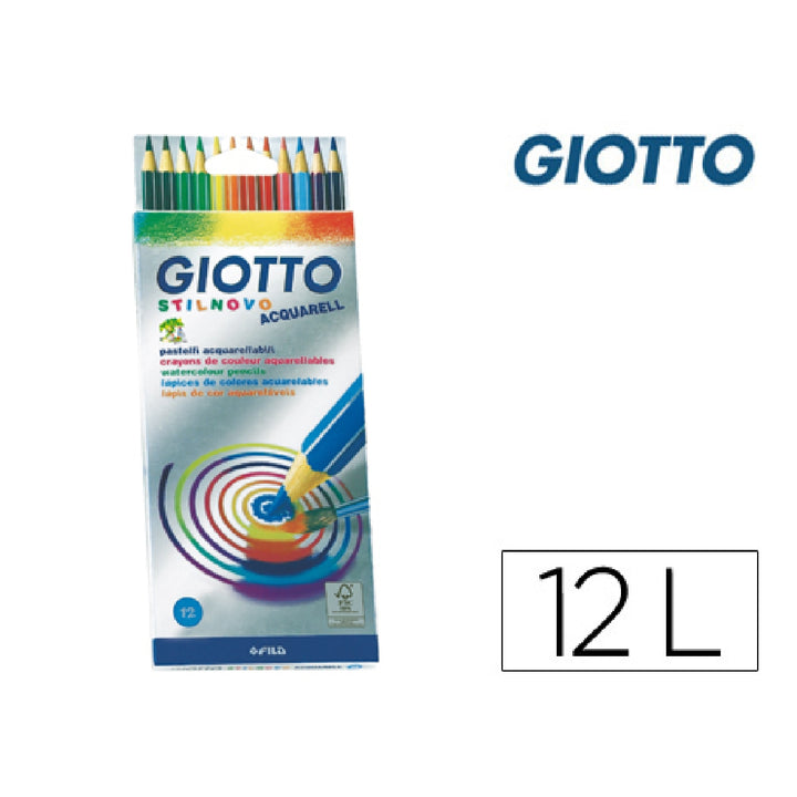 GIOTTO - Lapices de Colores Giotto Stilnovo Acuarelables Caja de 12 Colores Surtidos