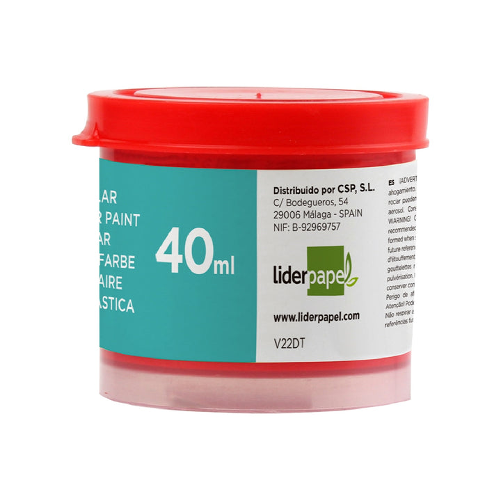 LIDERPAPEL - Tempera Liderpapel Escolar 40 ML Rojo