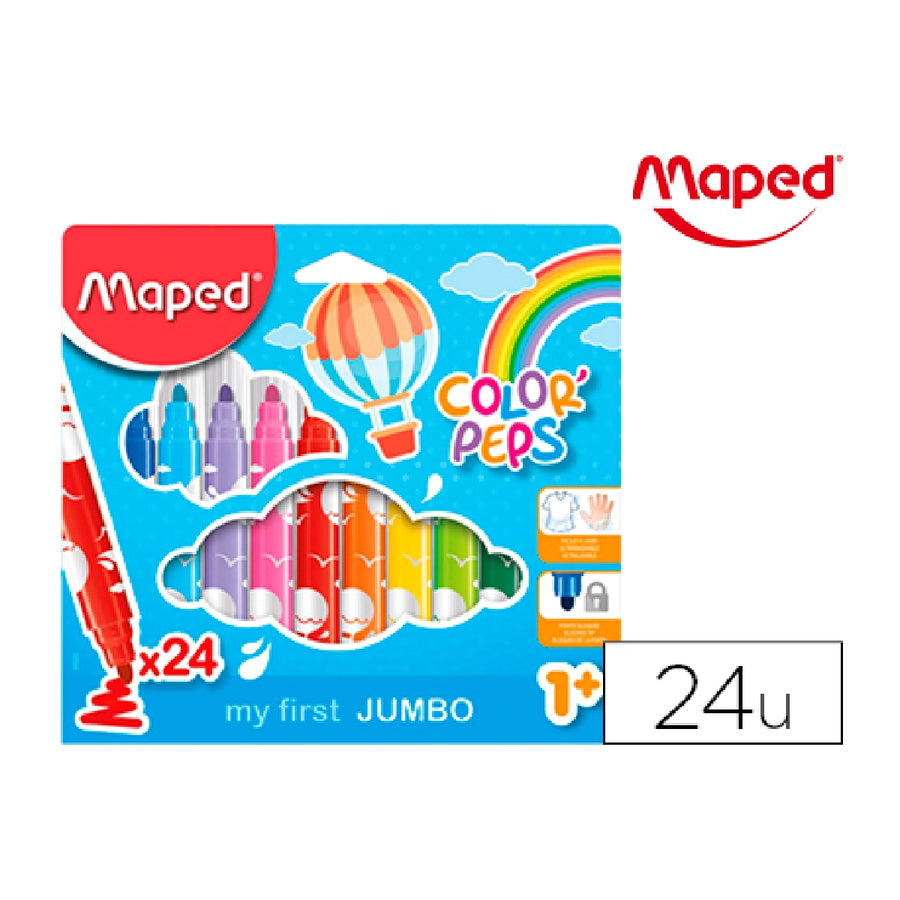 MAPED - Rotulador Maped Color Peps Early Age Jumbo Caja de 24 Colores