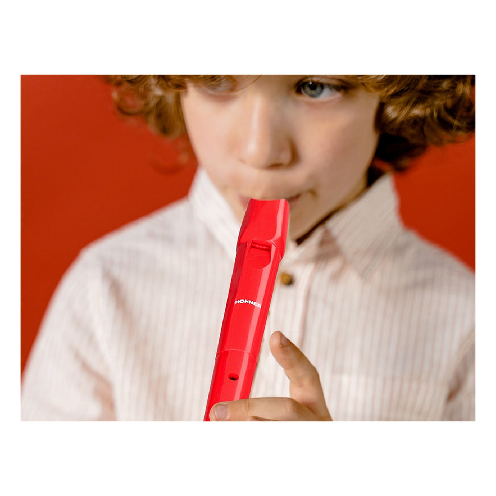 HOHNER - Flauta Hohner 9508 Color Roja Funda Verde y Transparente