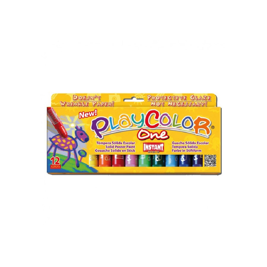 INSTANT - Tempera Solida en Barra Playcolor Escolar Caja de 12 Colores Surtidos