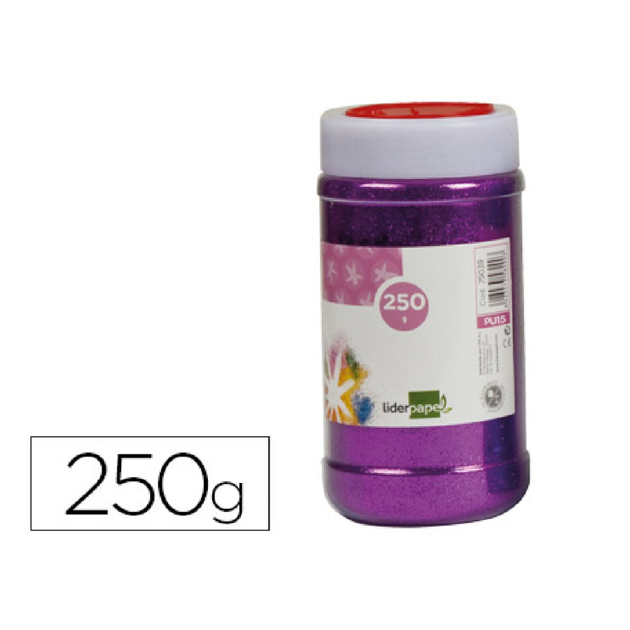 LIDERPAPEL - Purpurina Liderpapel Fantasia Color Violeta Metalizado Bote de 250 GR