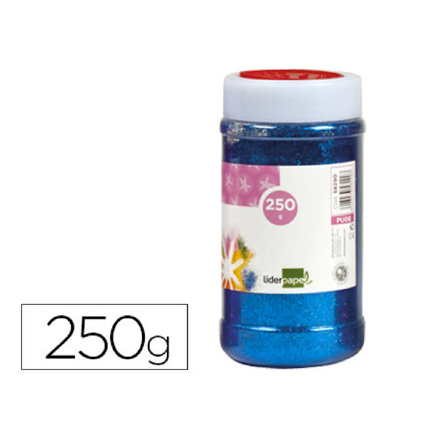 LIDERPAPEL - Purpurina Liderpapel Fantasia Color Azul Metalizado Bote de 250 GR