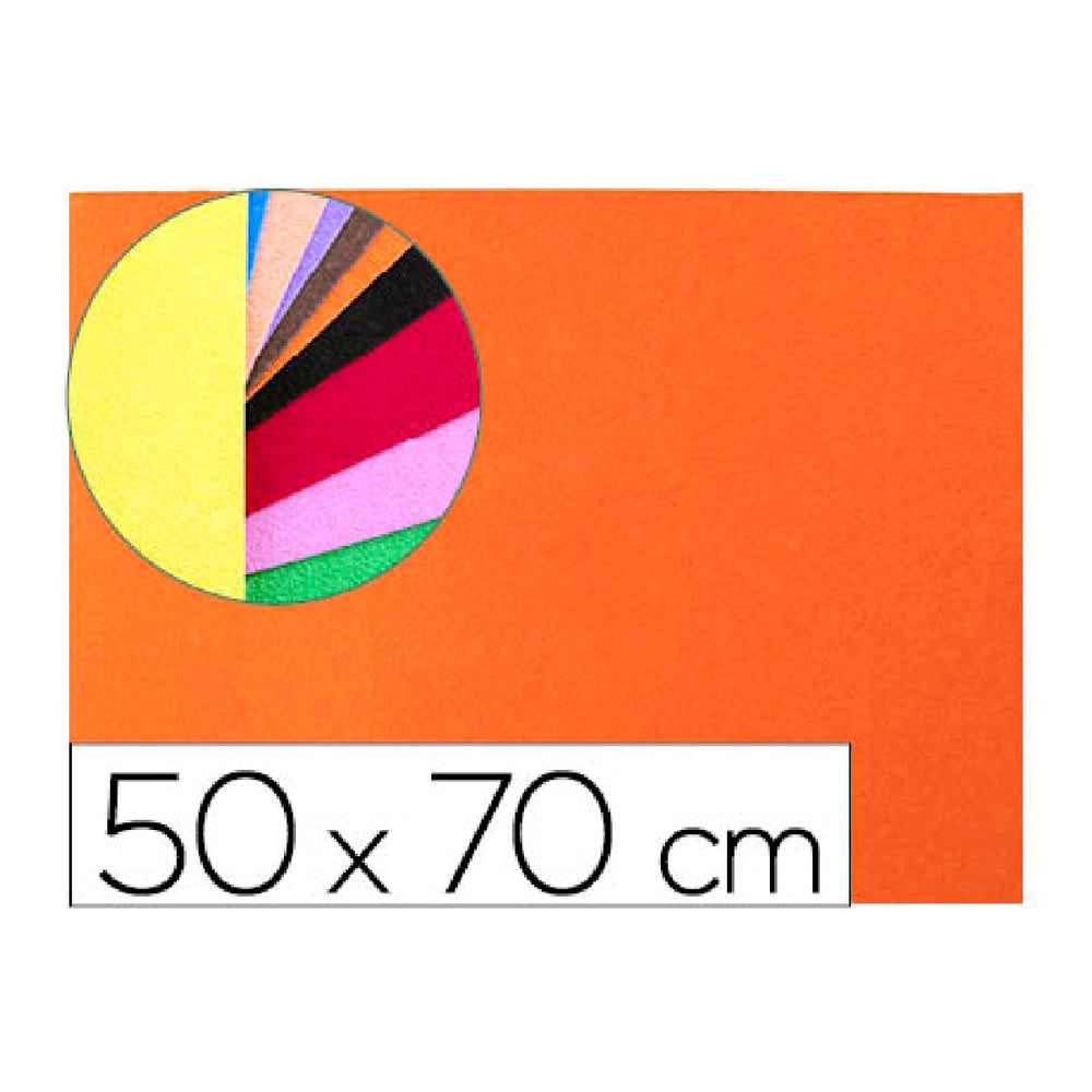 LIDERPAPEL - Goma Eva Liderpapel 50x70cm 60g/M2 Espesor 2mm Textura Toalla Naranja