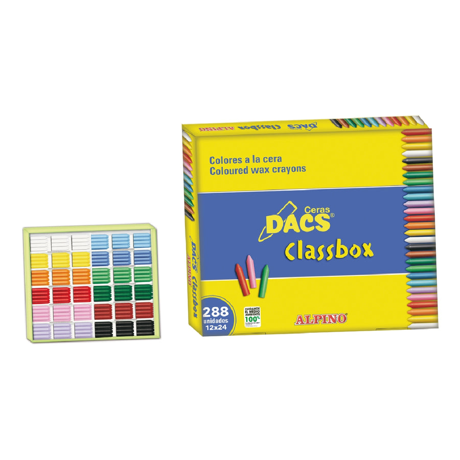 DACS - Lapices Cera Dacs Classbox Caja de 288 Unidades 12 Colores Surtidos