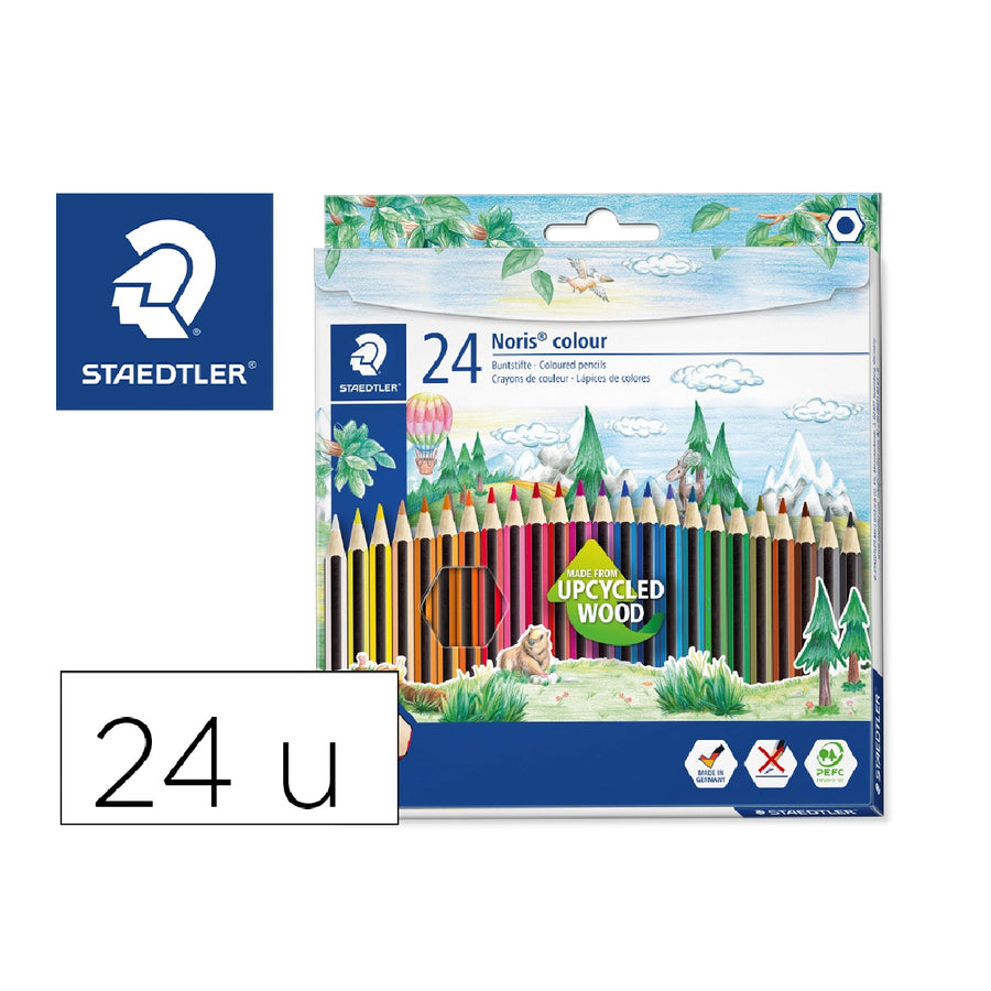 STAEDTLER - Lapices de Colores Staedtler Wopex Ecologico 24 Colores en Caja de Carton