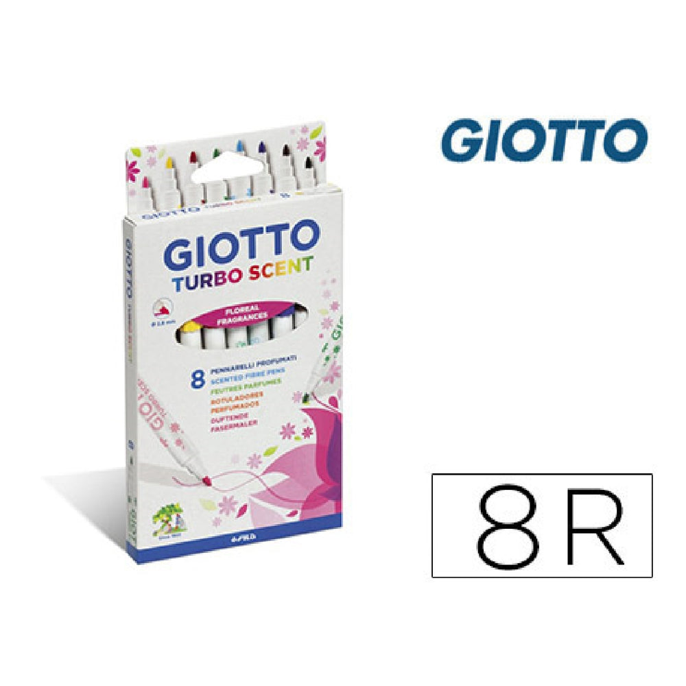 GIOTTO - Rotulador Giotto Turbo Scent Fragancias Florales Caja de 8 Unidades