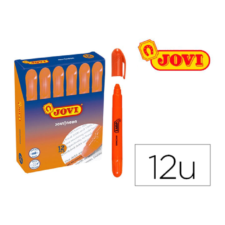 JOVI - Marcador de Cera Gel Jovi Fluorescente Naranja Caja de 12 Unidades