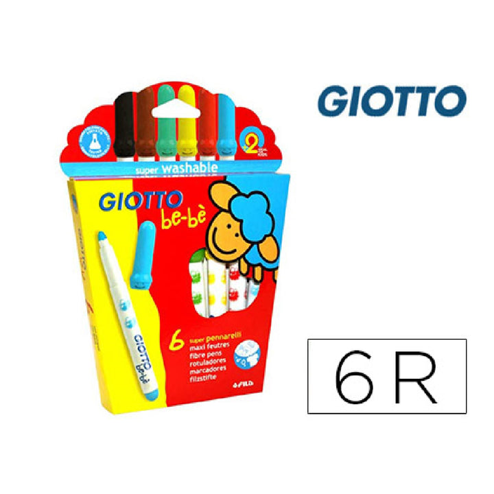 GIOTTO - Rotulador Giotto Super Bebe Caja de 6 Colores Surtidos