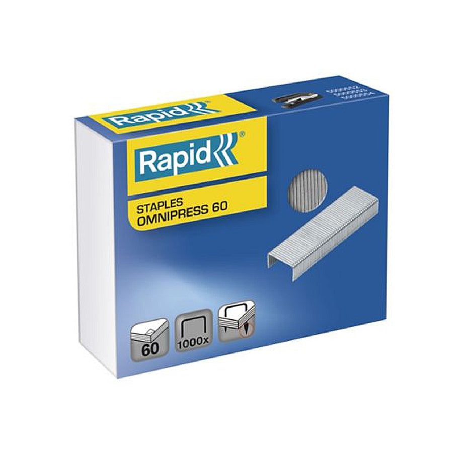 RAPID - Grapas Rapid Omnipress 60 Galvanizadas Caja de 1000 Unidades