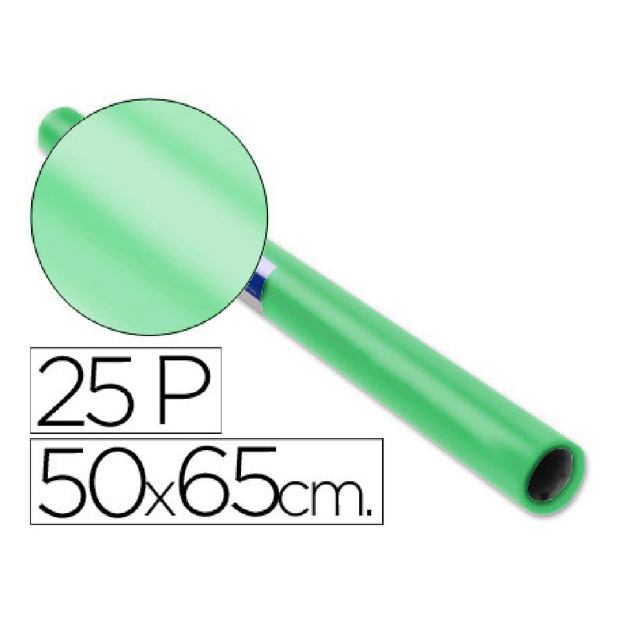 SADIPAL - Papel Charol Verde Palido Rollo 25 Hojas de 50x65 cm
