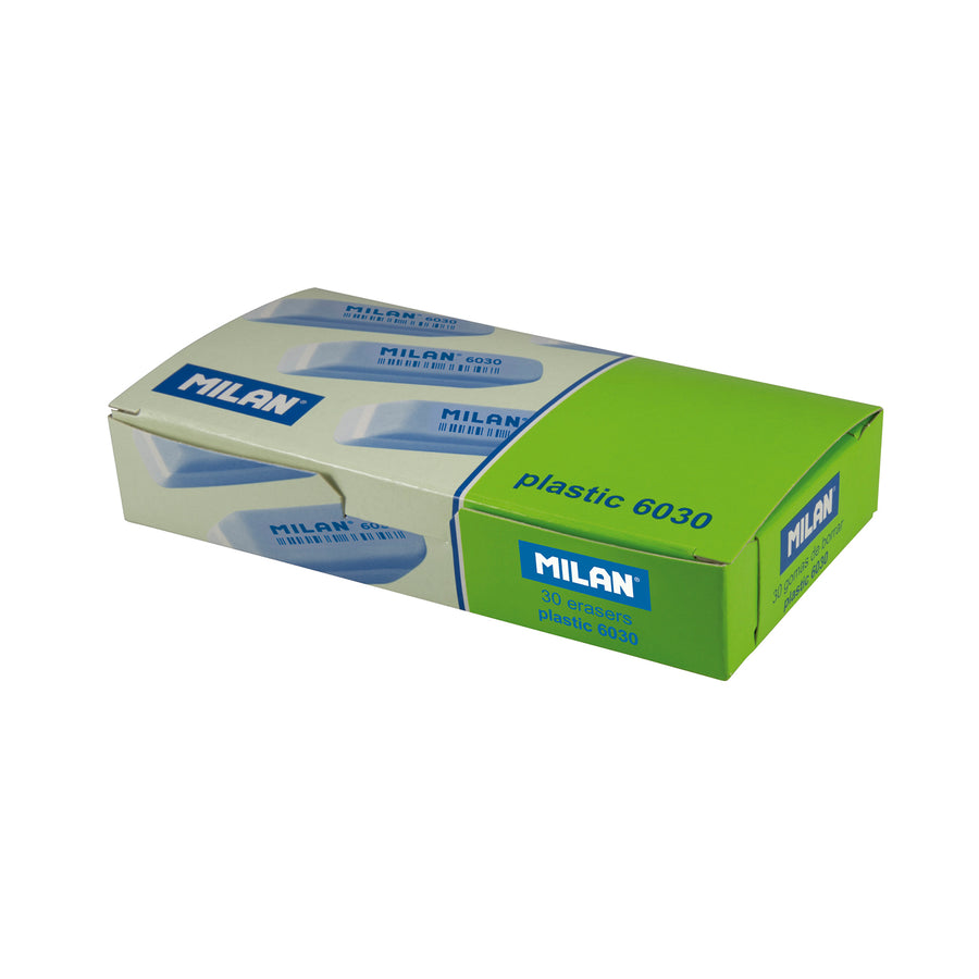 MILAN - Caja 30 Gomas de Borrar Miga de Pan Flexible 6030. Biseladas Bicolor