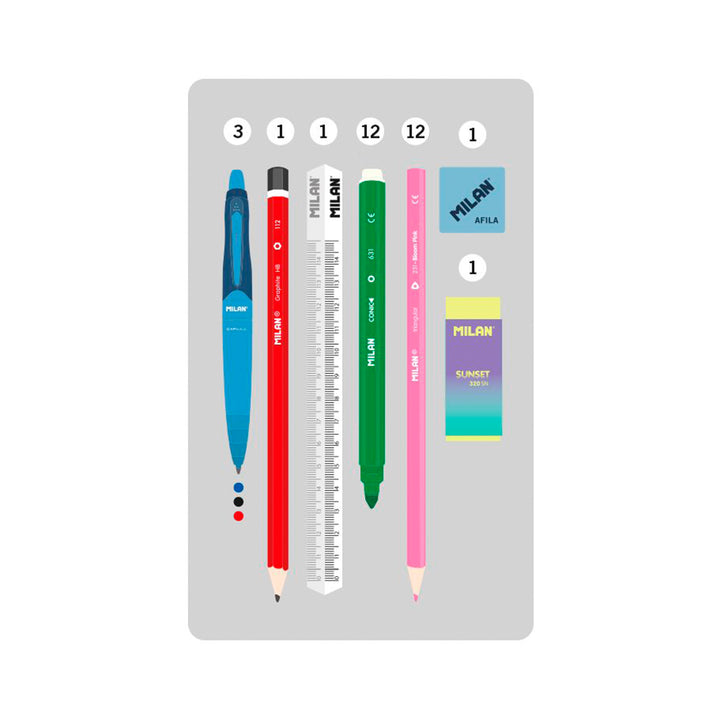 MILAN Sunset - Estuche Portatodo con 4 Estuches Interiores. Incluye Contenido. Verde