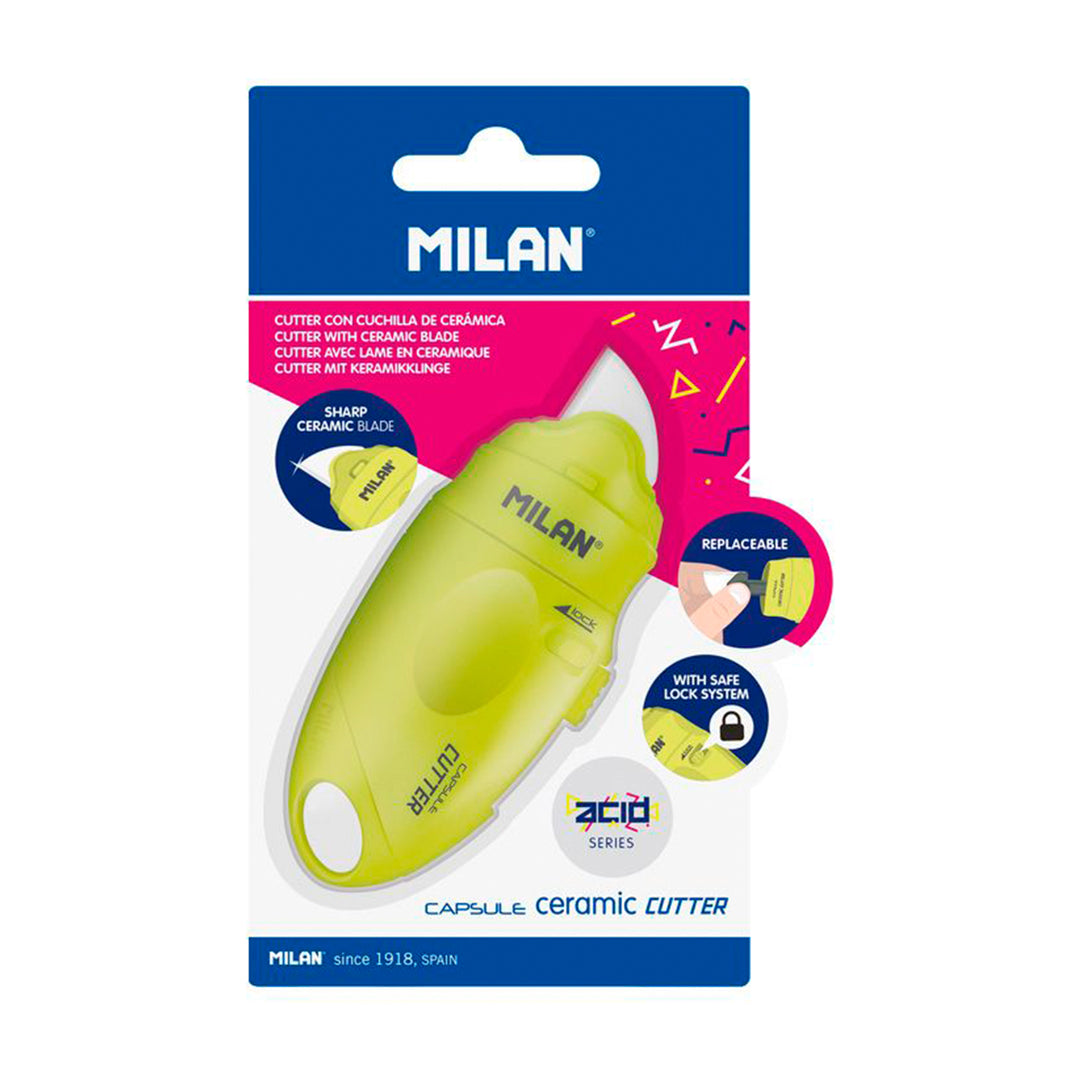 MILAN CAPSULE - Blister Cutter Pequeño Hoja Cerámica. Serie ACID. Amarillo