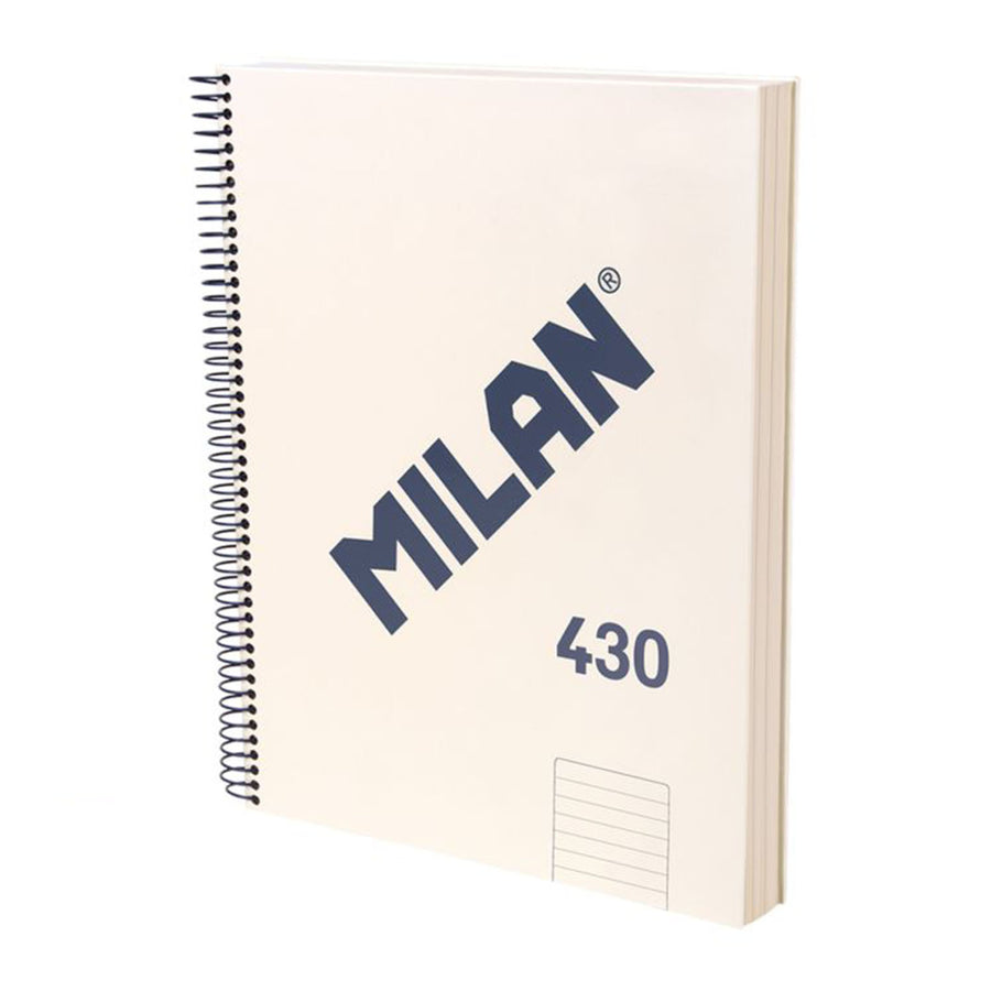 MILAN 430 - Cuaderno A4 Espiral y Tapa Dura. Papel Pautado 120 Hojas 95gr Beige