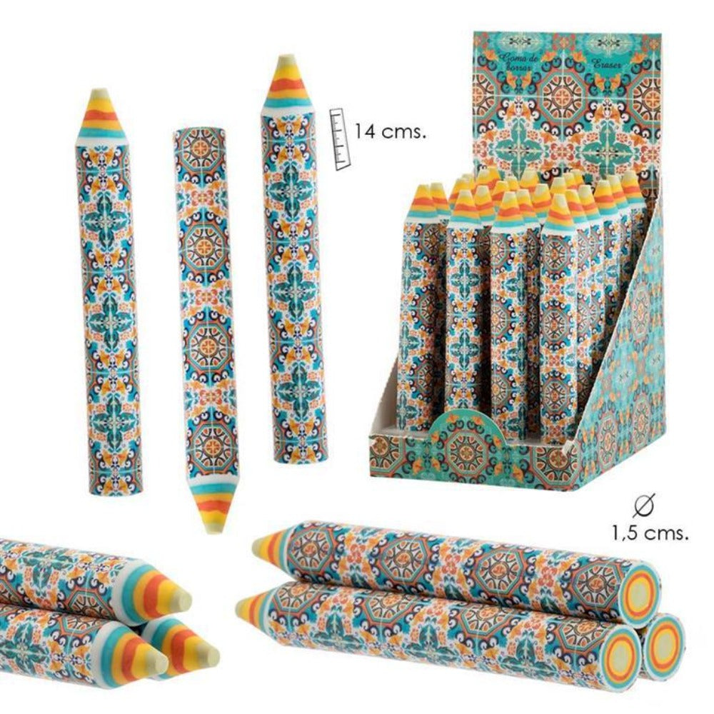 JAVIER Azulejos - Set de 2 Gomas de Borrar Extra-Grandes en Formato Lápiz