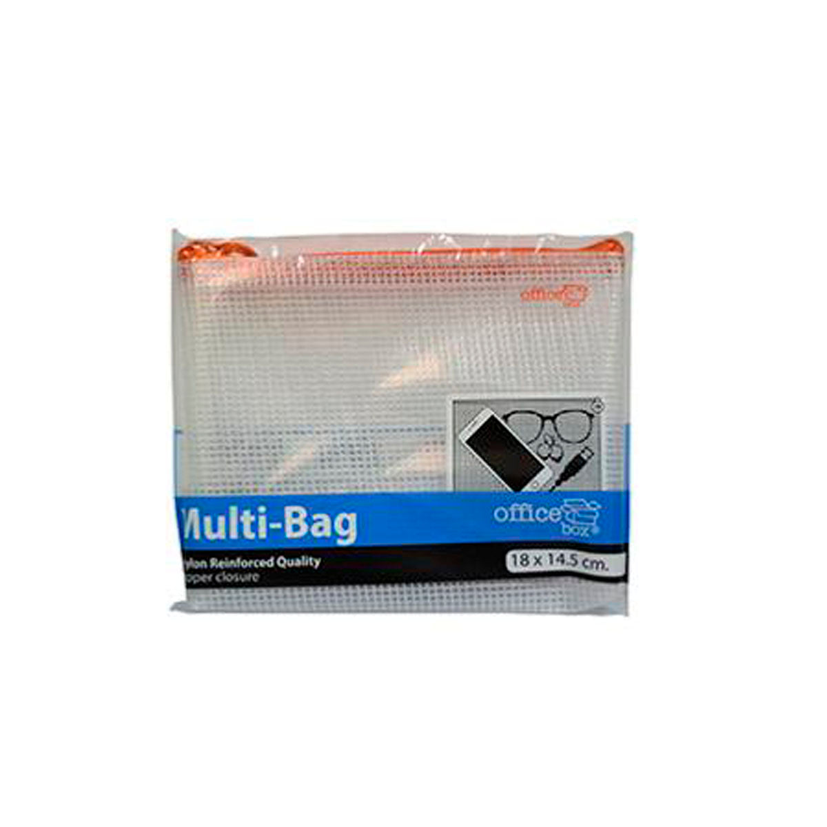 Office Box - Bolsa Multiusos Multi Bag A6+ Transparente con Cierre de Cremallera