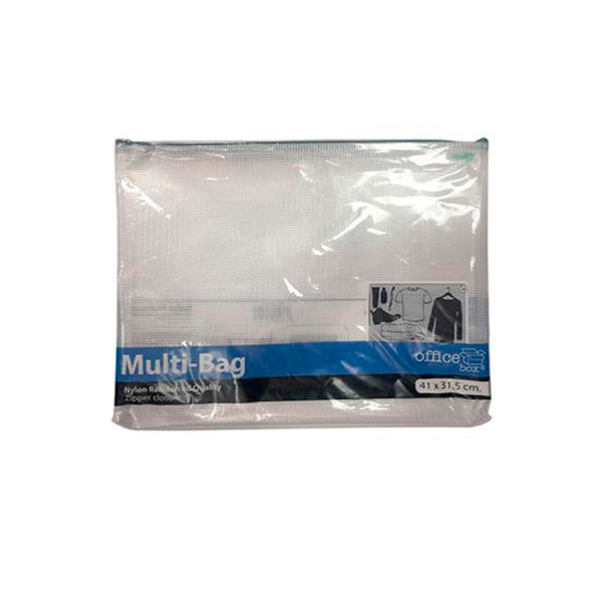 Office Box - Bolsa Multiusos Multi Bag XL B4 Transparente con Cierre de Cremallera