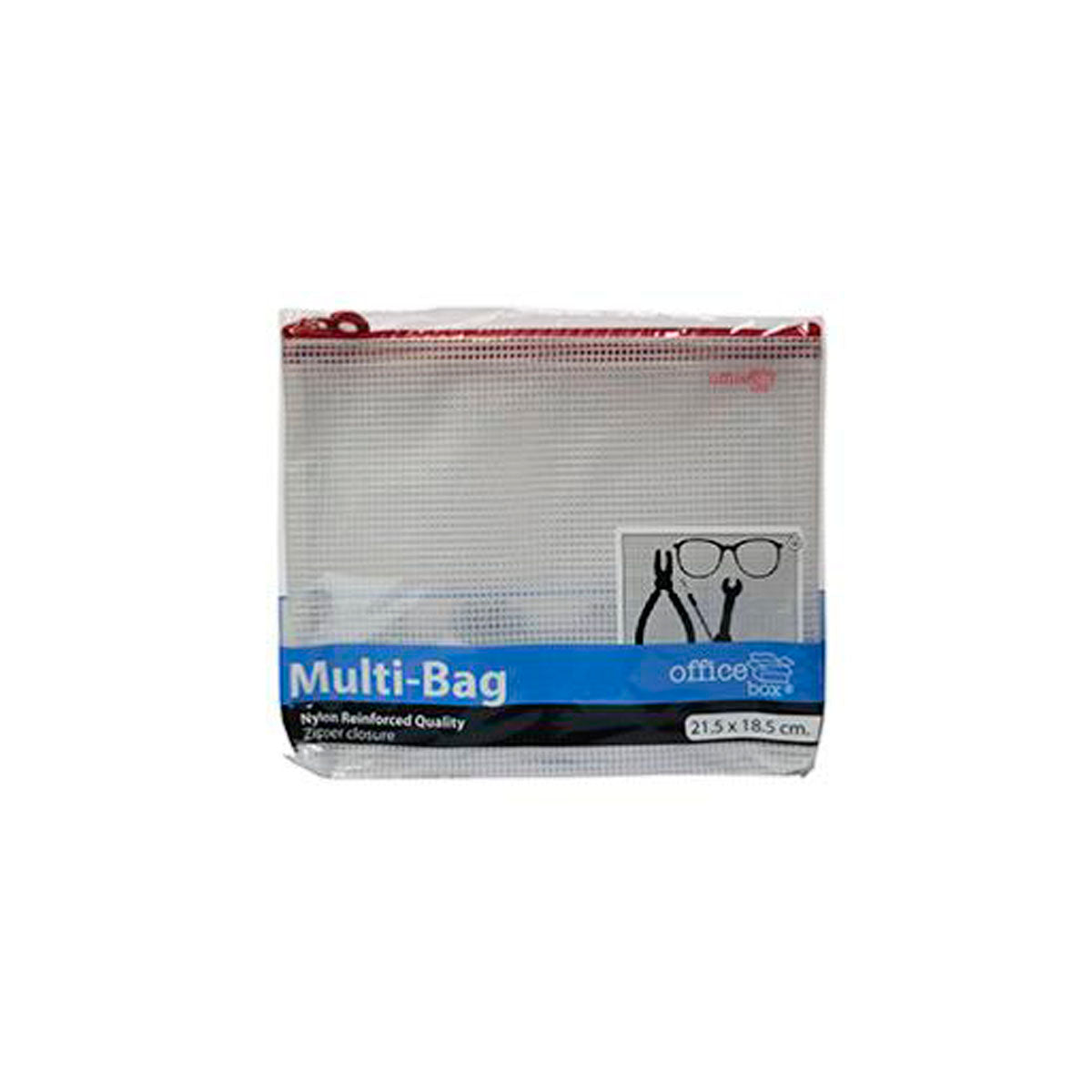 Office Box - Bolsa Multiusos Multi Bag B6 Transparente con Cierre de Cremallera