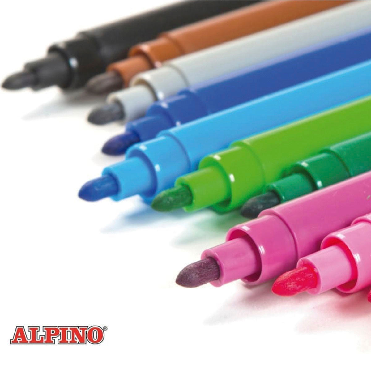 ALPINO Coloring - Estuche 24 Rotuladores para Niños de Colores Brillantes y Súper Lavables