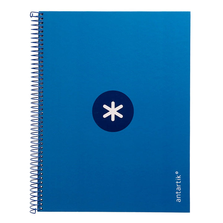 Antartik - Libreta Microperforada A4 con Espiral y Tapa Dura. 1 Banda de Color. Azul