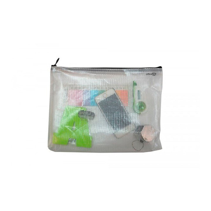 Office Box - Bolsa Multiusos Multi Bag B5 Transparente con Cierre de Cremallera