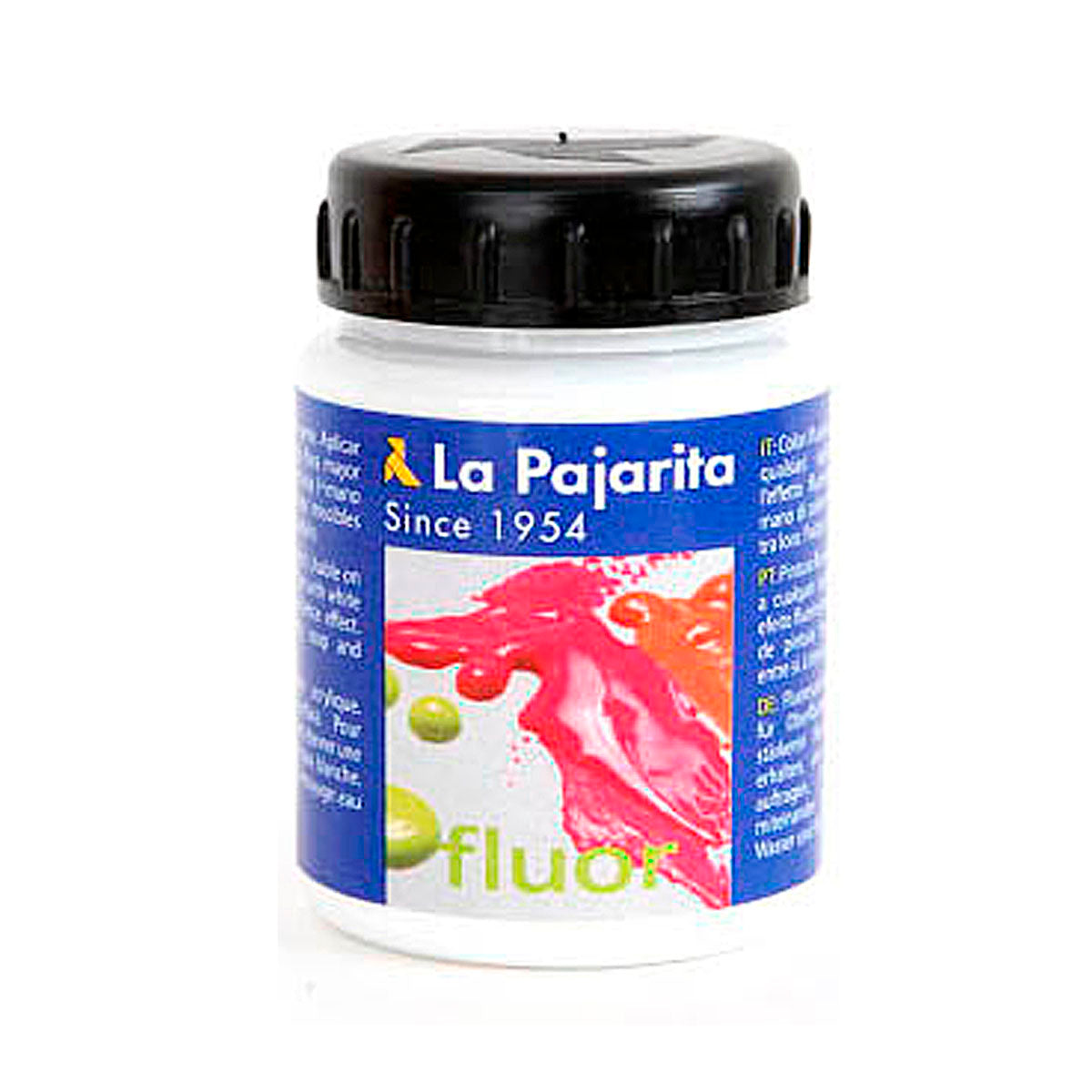 LA PAJARITA - Pintura Acrílica, Color Blanco Fluor F-00, Bote de 75 ml