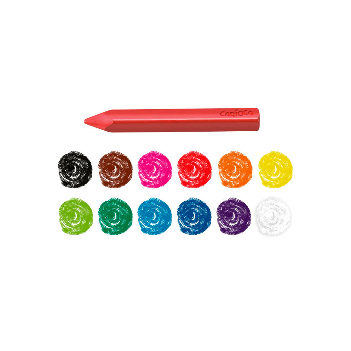 CARIOCA Pastello - Pack de 12 Plasticeras, Maxi y Super Resistentes, Colores Surtidos 