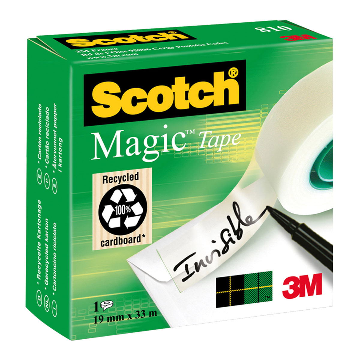 SCOTCH - Cinta Adhesiva Scotch-Magic Invisible 330 cm x 1,90 cm 
