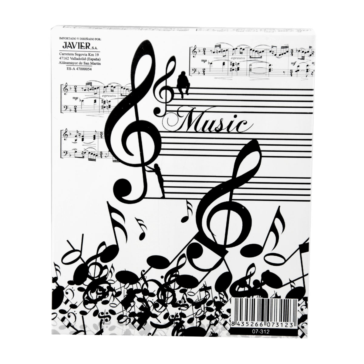 JAVIER - Set Libreta de Notas con Bolígrafo de Regalo, Colección Música