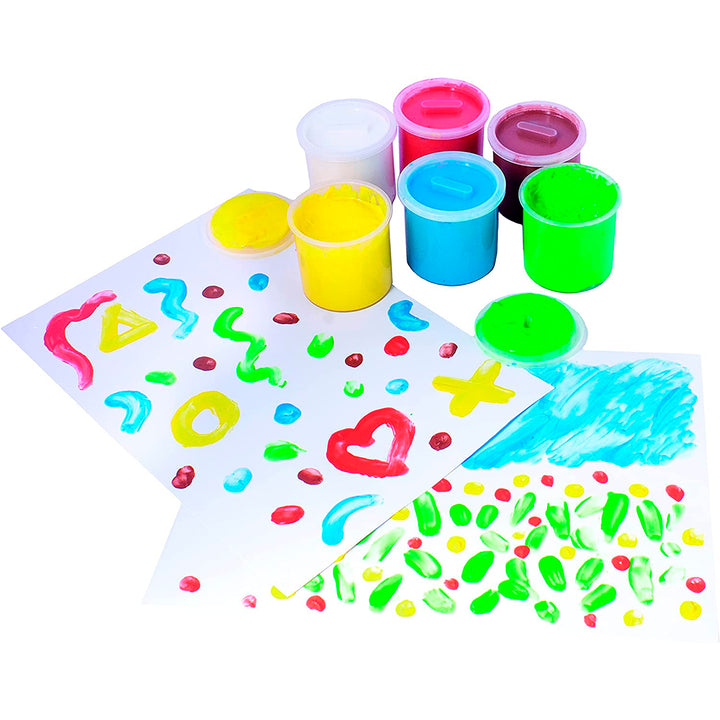 JOVI - Lote de 6 Botes de Pintura para Dedos en Colores Surtidos