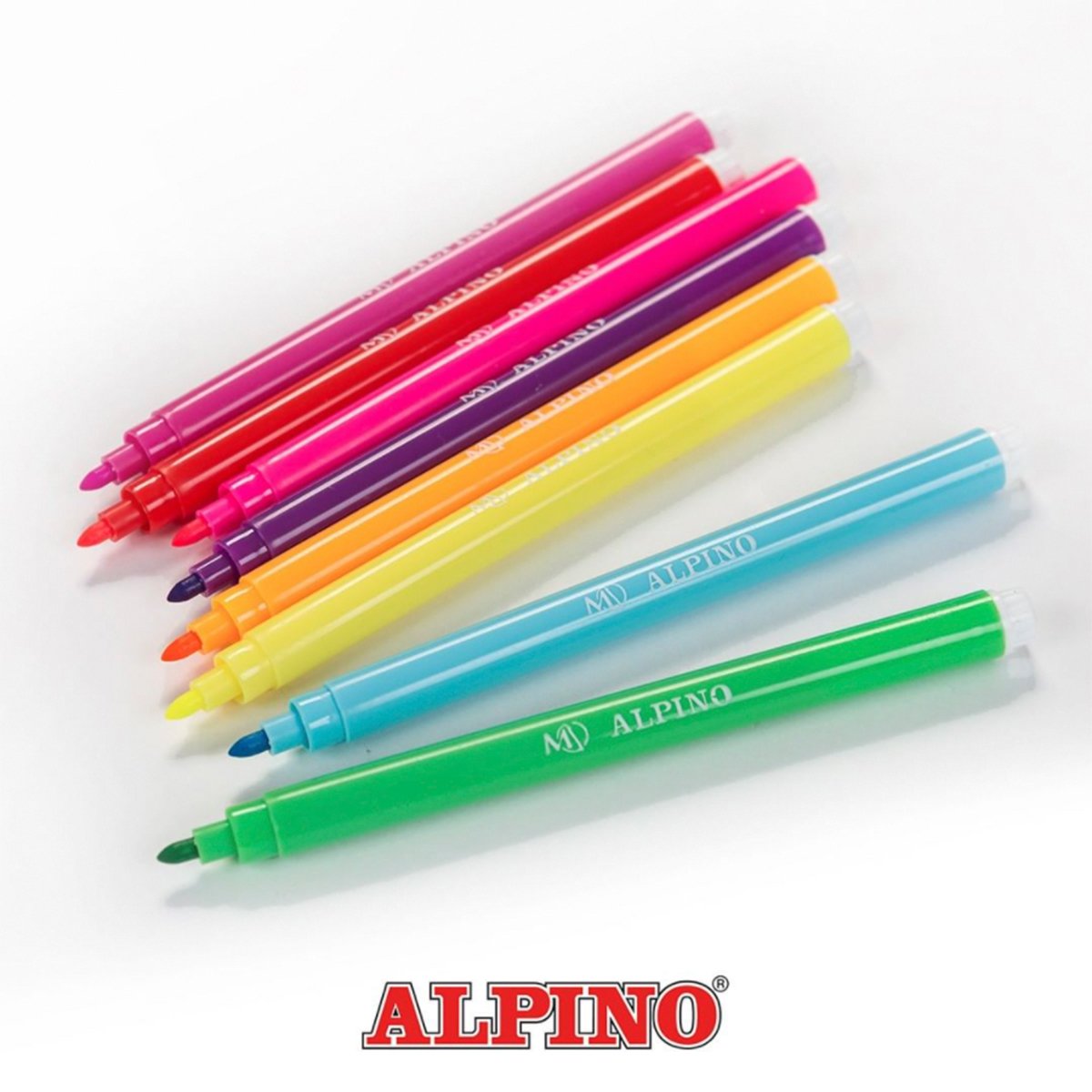 ALPINO Coloring - Estuche 12 Rotuladores de Colores Brillantes y