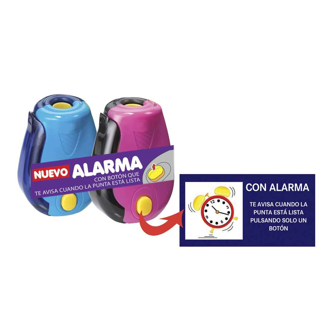 SDI 0121 - Sacapuntas TWISTER ALARMA con Depósito y Botón de Alarma