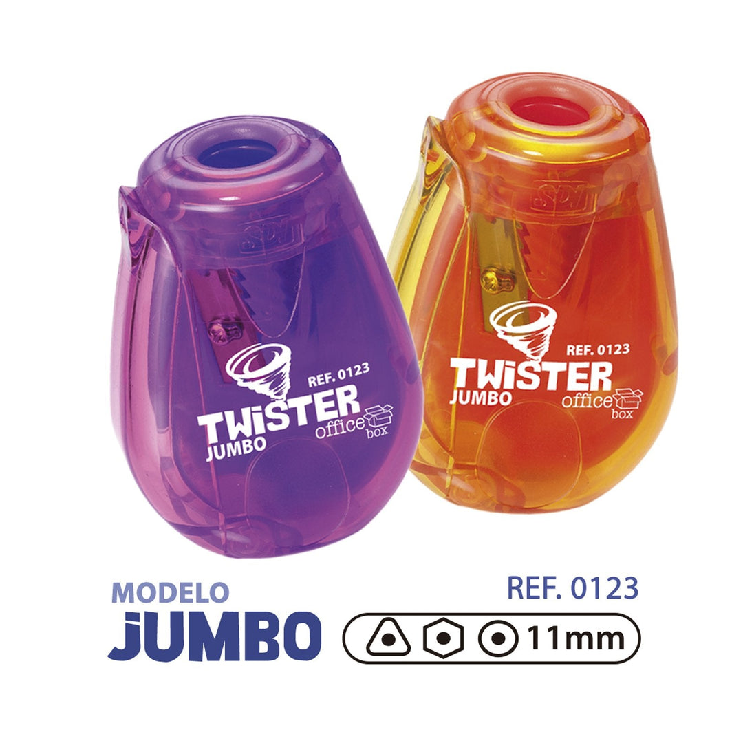 SDI Twister - Sacapuntas Jumbo con Depósito de Residuos Transparente. Naranja
