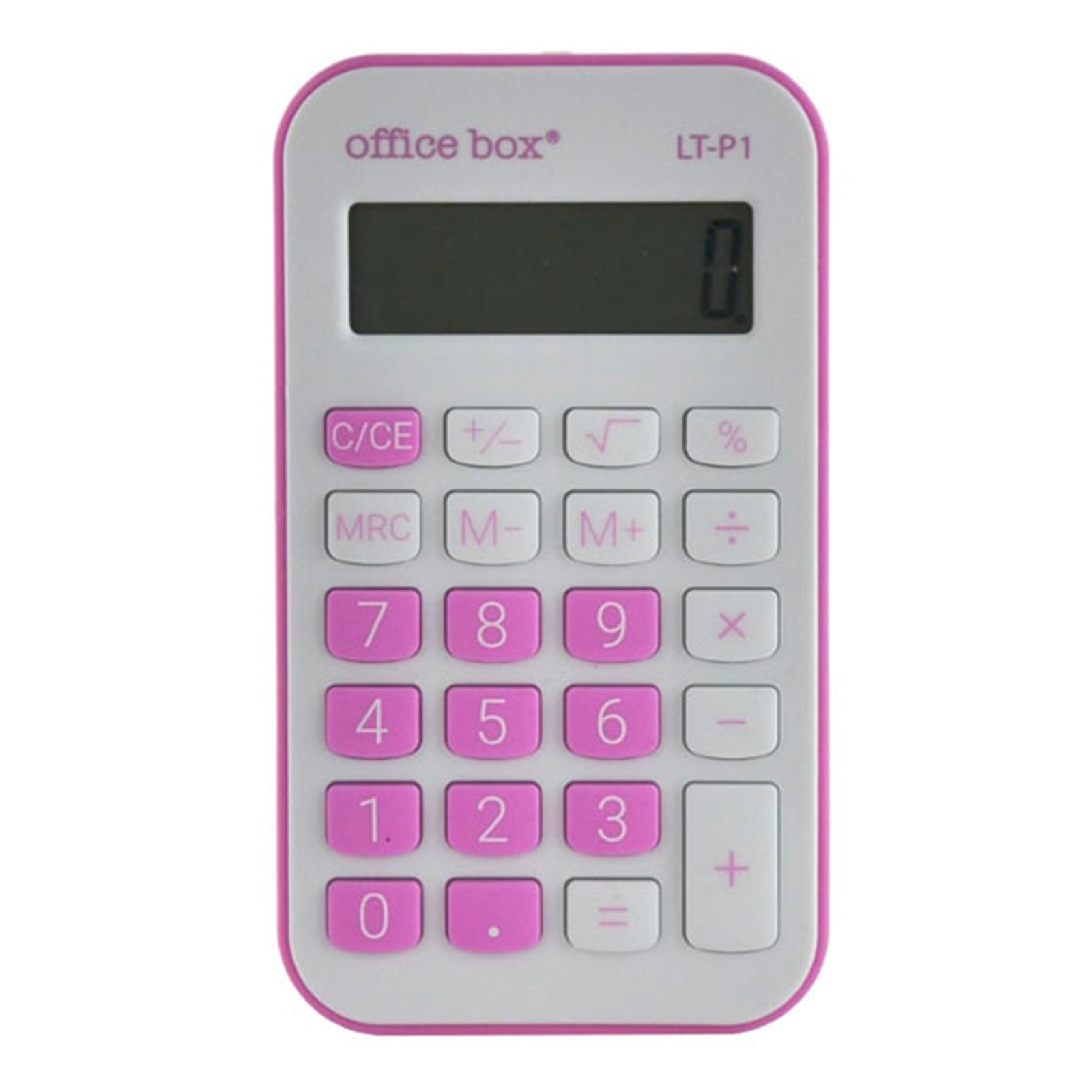 OFFICEBOX Pocket - Calculadora Pequeña de 8 Dígitos Ideal Estuche. Rosa