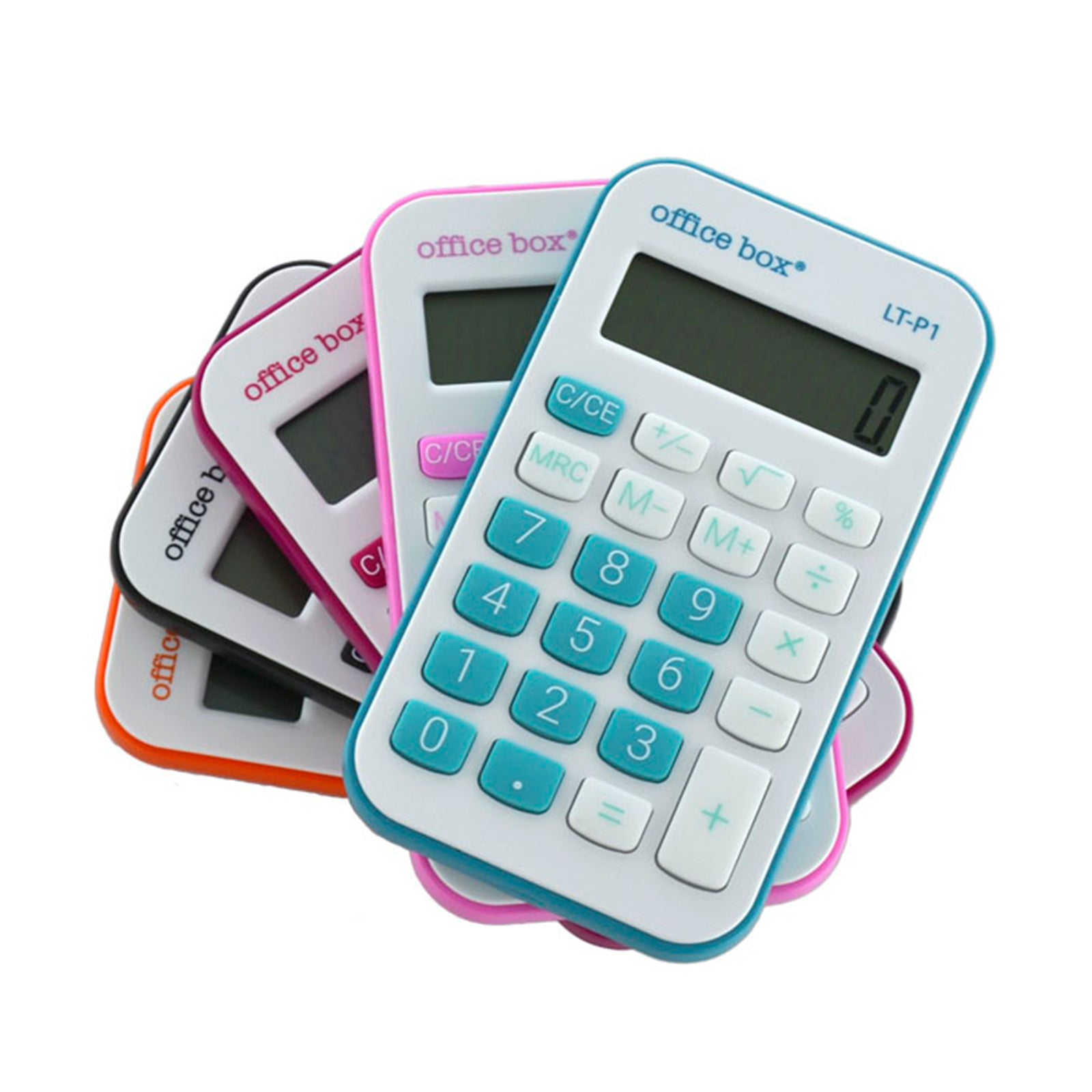 OFFICEBOX Pocket - Calculadora Pequeña de 8 Dígitos Ideal Estuche. Naranja