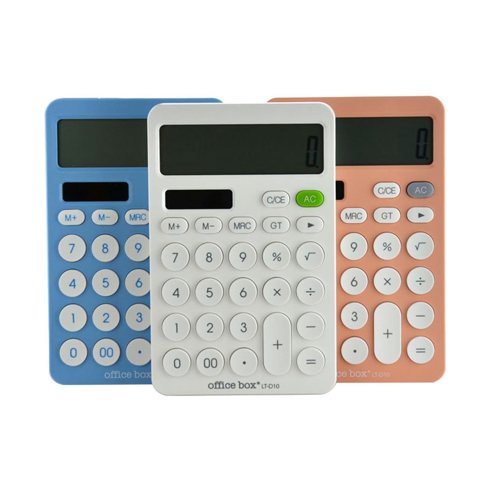 OFFICEBOX - Calculadora de Sobremesa Plana de 12 Dígitos con Pie Plegable. Azul