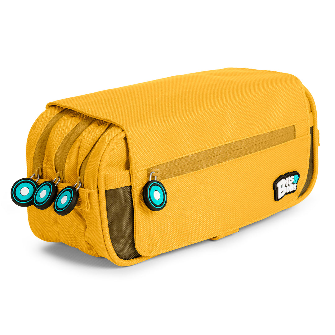 Grafoplás - Estuche Portatodo Triple con Solapa para Material Escolar. Amarillo