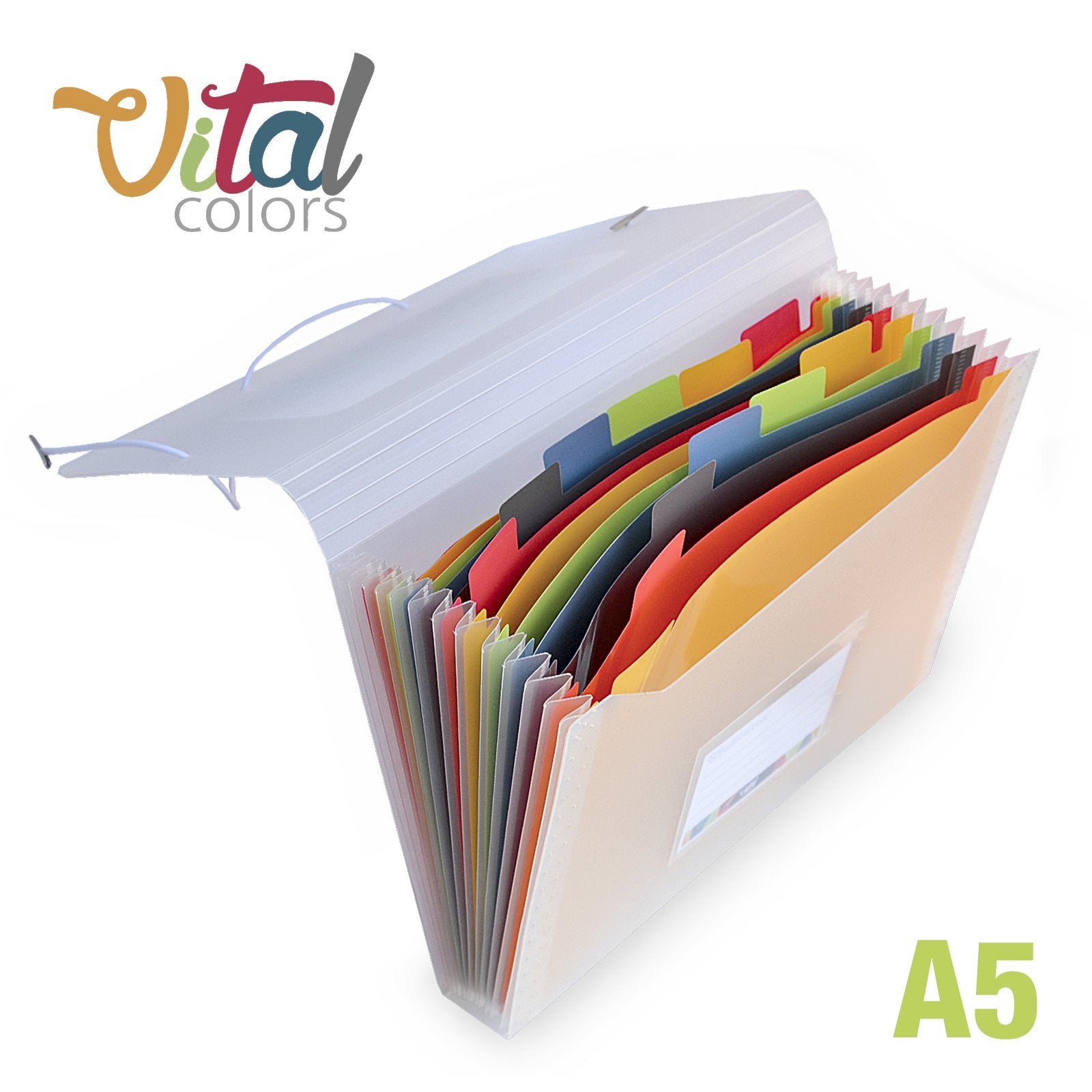 OFFICE BOX Vital Colors - Clasificador de Documentos A5 con 12 Divisiones